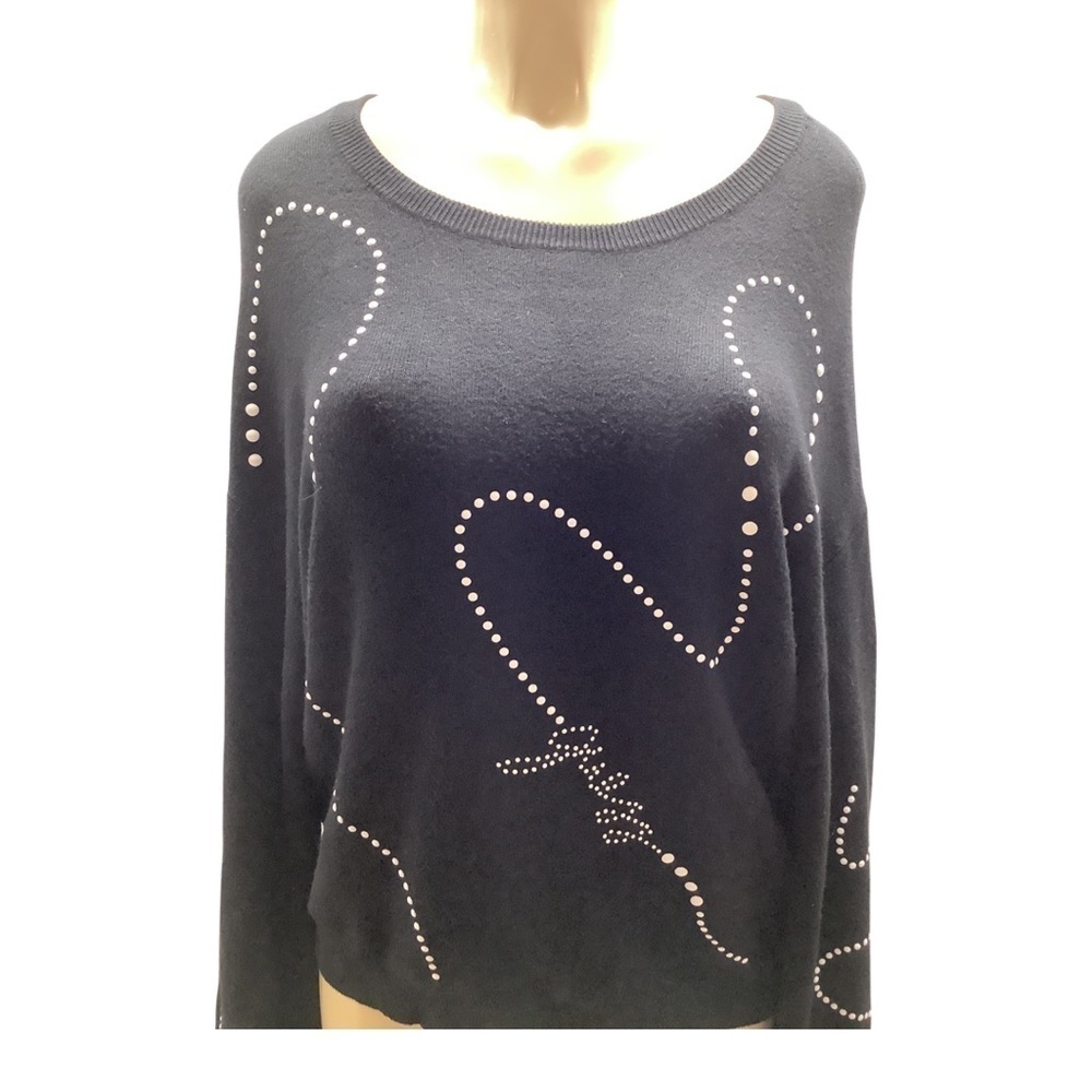 Guess Size Medium Black Oversized Sweater With White Dots Design. New With Tags - Picture 6 of 8